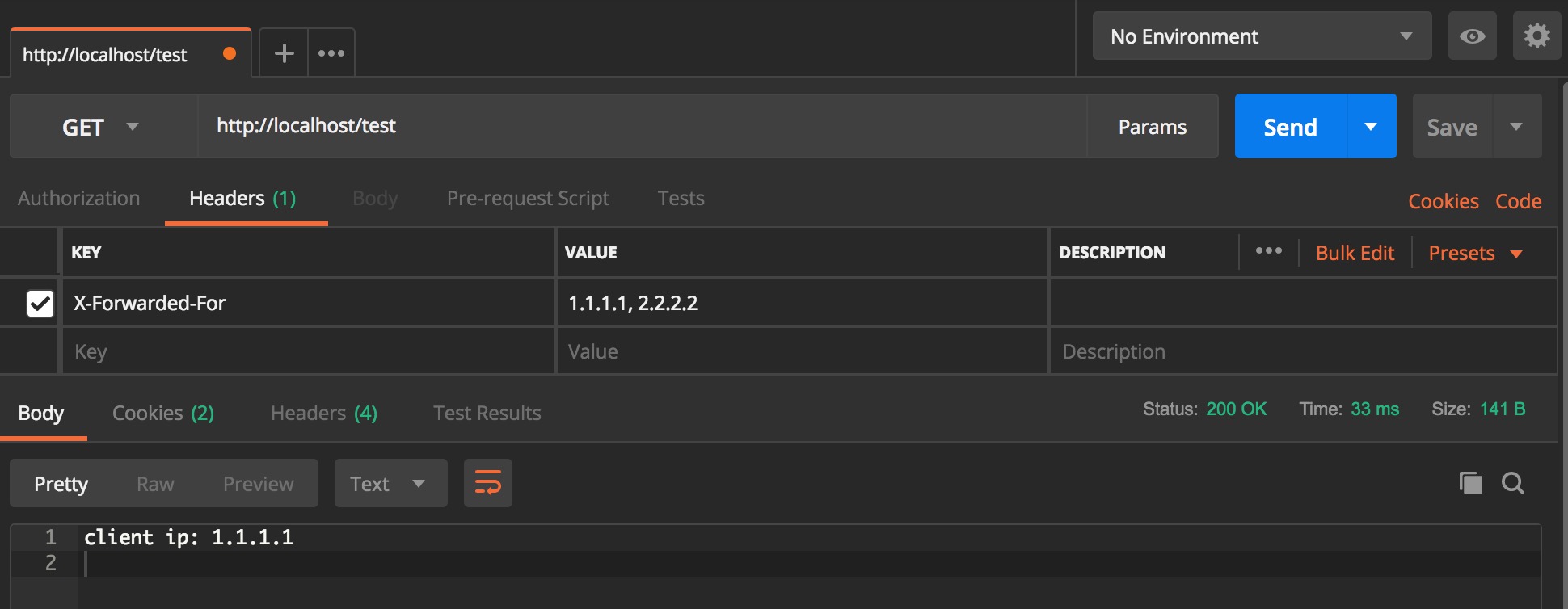 Postman 伪造 X-Forwarded-For