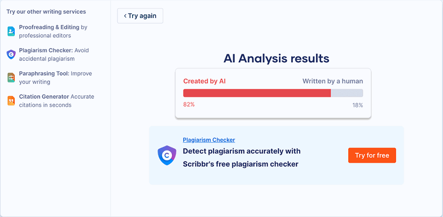 Scibbr AI检测器