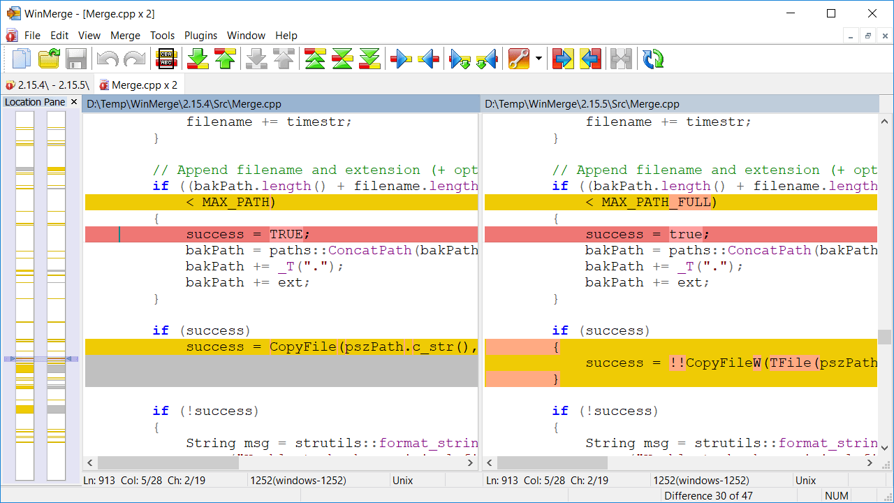 WinMerge界面