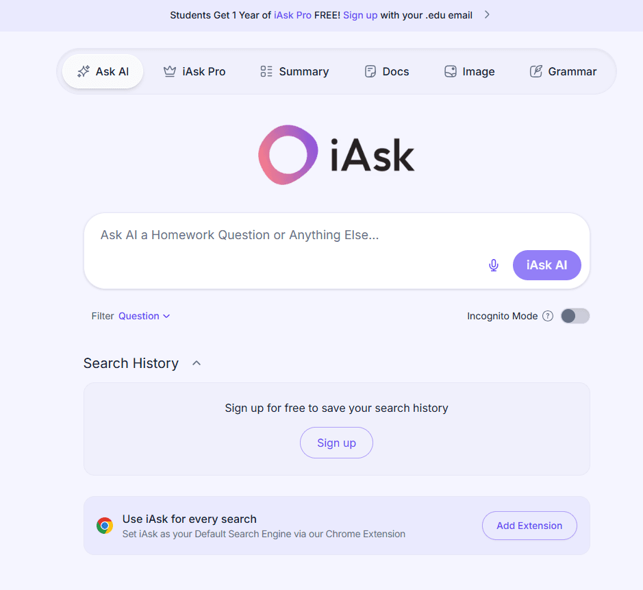 iAsk AI搜索引擎