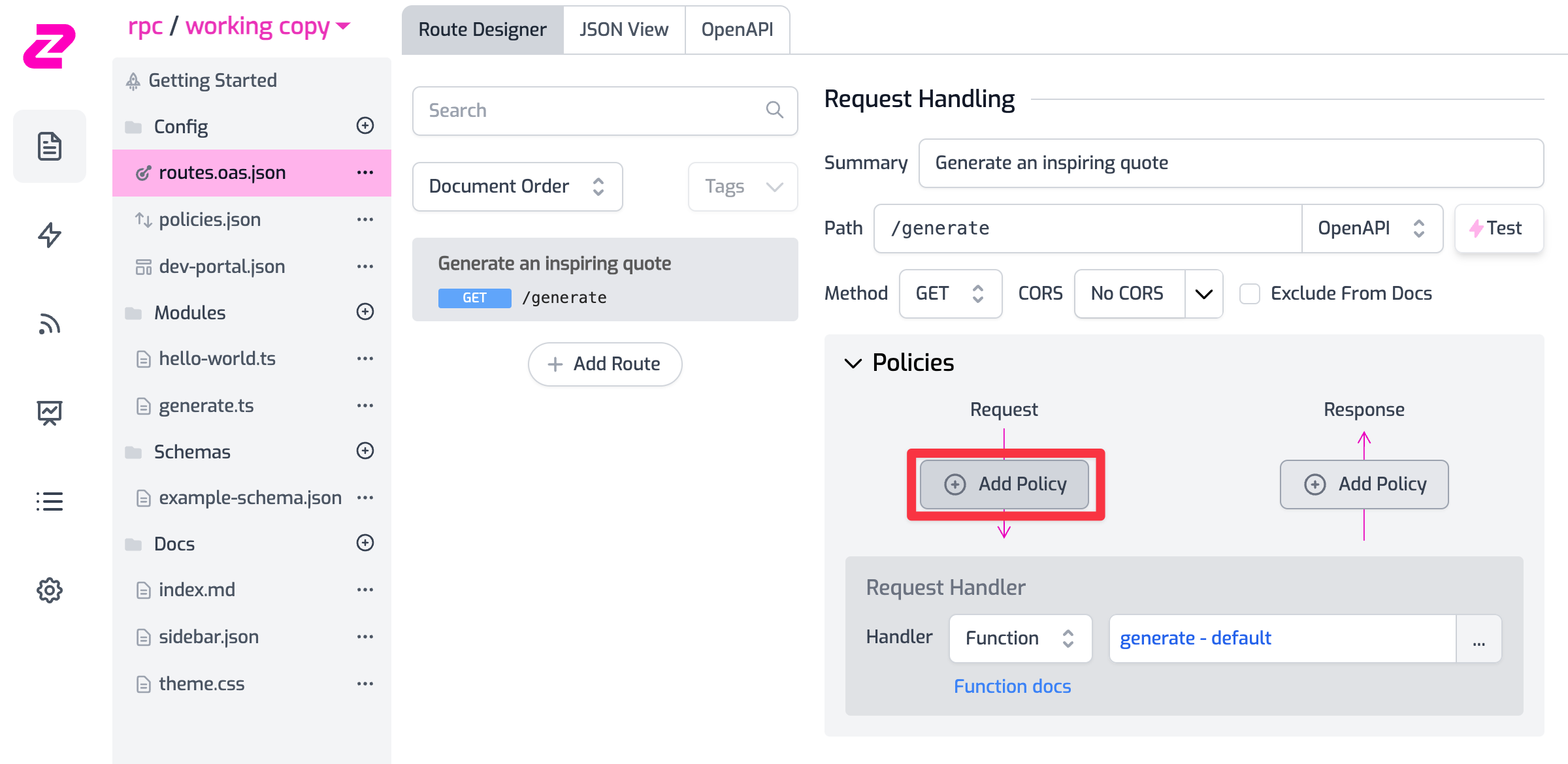 速率限制配置示例